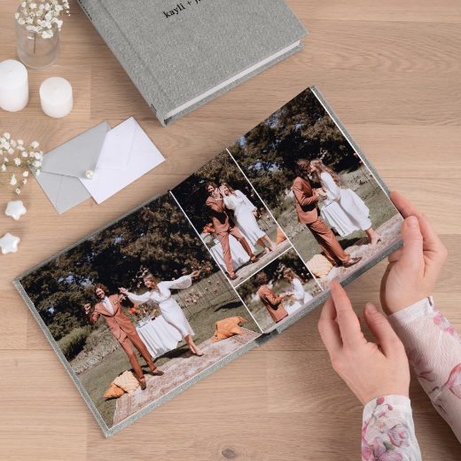 Picture of Linen Lay Flat Photo Book, Size S (6x8", 8x6", 8x8")