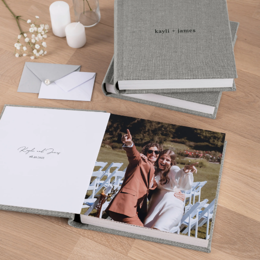 Picture of Linen Lay Flat Photo Book, Size M (8x10", 8x12", 10x8", 12x8", 10x10", 12x12")