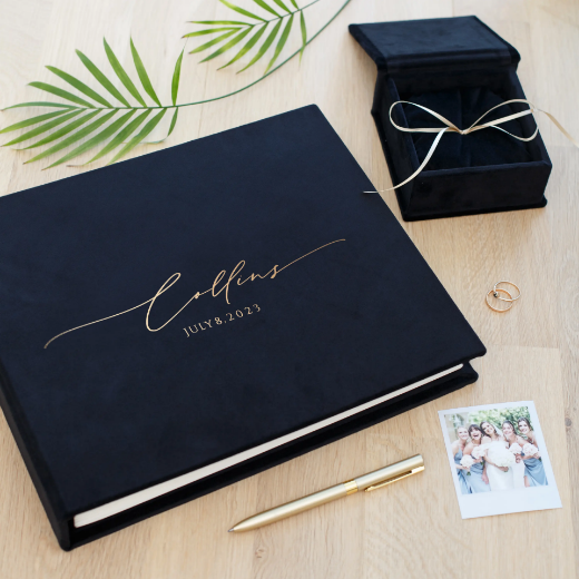 Picture of Velvet Wedding Guest Book #159