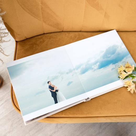 Picture of Eco Leather Lay Flat Photo Book, Photo Window, Size S (6x8", 8x6", 8x8")