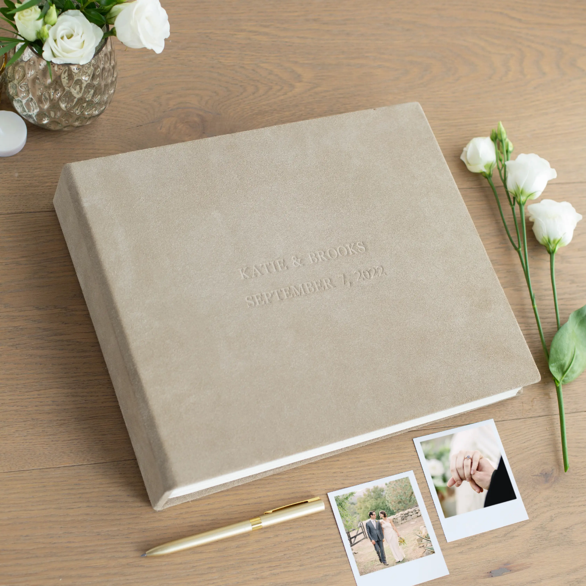 Picture of Suede Wedding Guest Book #180