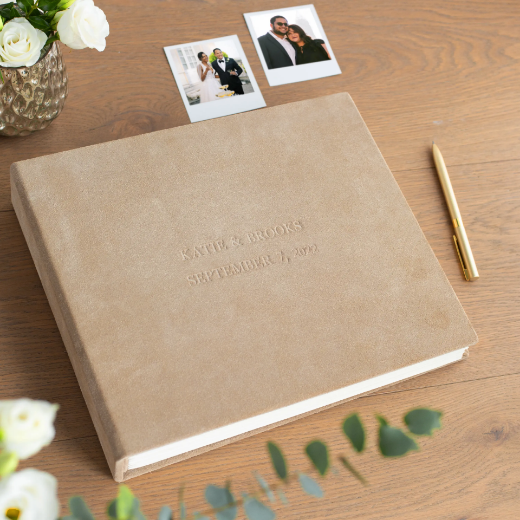 Picture of Suede Wedding Guest Book #181