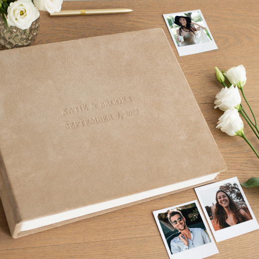 Picture of Suede Wedding Guest Book #181