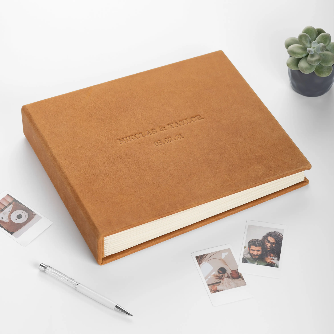Picture of Leather Wedding Guest Book 