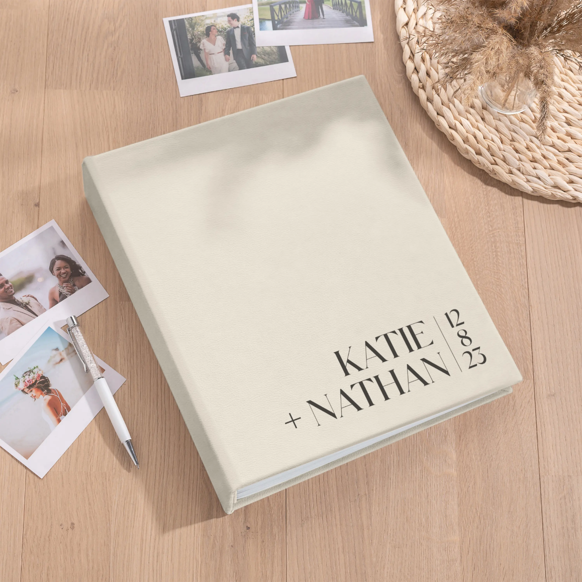 Picture of Eco Leather Wedding Guest Book UV Vertical