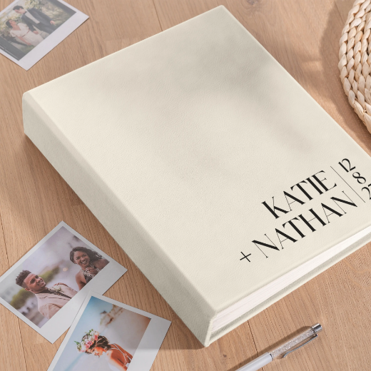 Picture of Eco Leather Wedding Guest Book UV Vertical