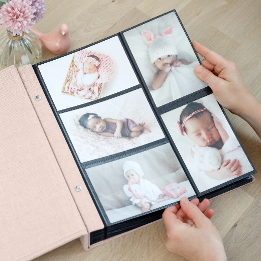 Picture of Linen Slip In Baby Photo Album for 100-1000 4x6 Photos