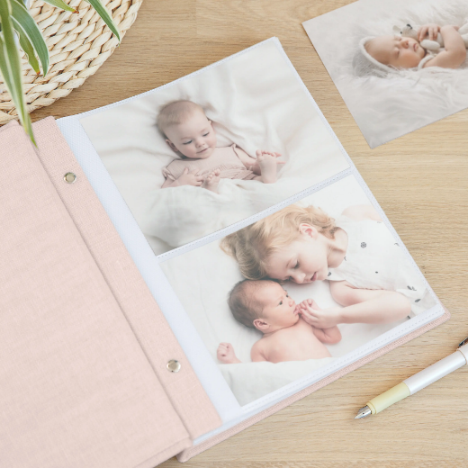 Picture of Linen Baby Slip In Photo Album for 40-400 5x7 Photos, #B107 #259