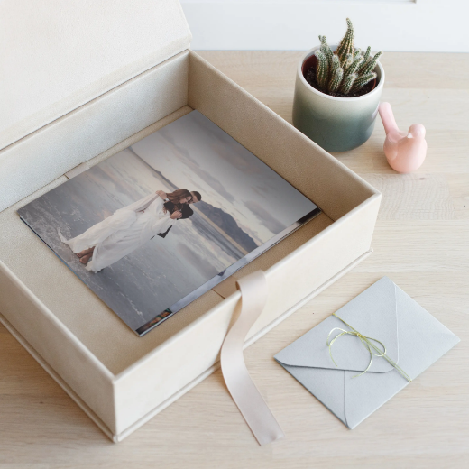 Picture of Eco Leather Wedding Keepsake Box, Photo Window  #286