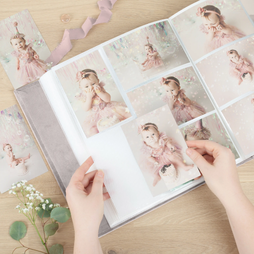 Picture of Velvet Slip In Baby Photo Album for 100-1000 4x6 Photos, Photo Window 
