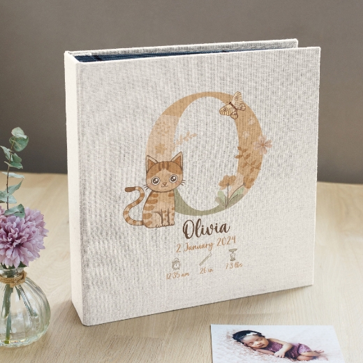 Picture of Linen Slip In Baby Photo Album for 100-1000 4x6 Photos #B20UV 