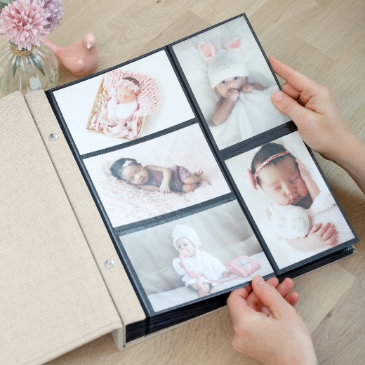 Picture of Linen Slip In Baby Photo Album for 100-1000 4x6 Photos #B20UV 