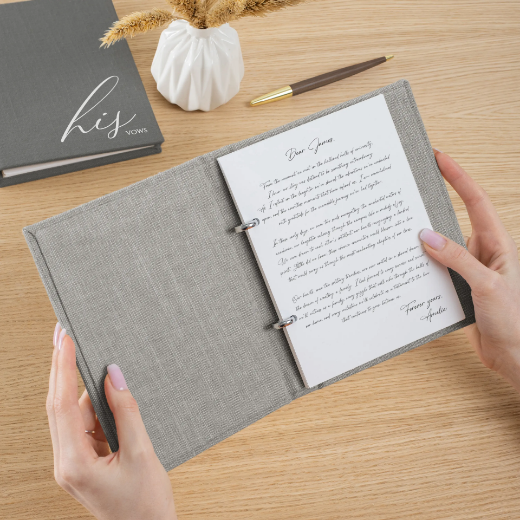 Picture of Set of 2 Linen Vow Books, #W210