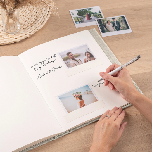 Picture of Linen Wedding Guest Book Vertical