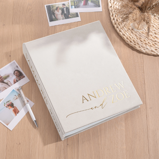 Picture of Velvet Wedding Guest Book Vertical