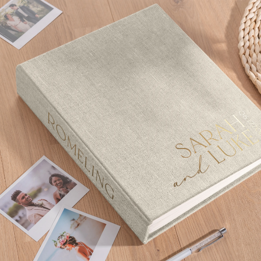 Picture of Linen Wedding Guest Book Vertical