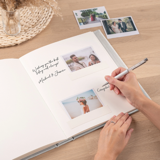 Picture of Velvet Wedding Guest Book Vertical