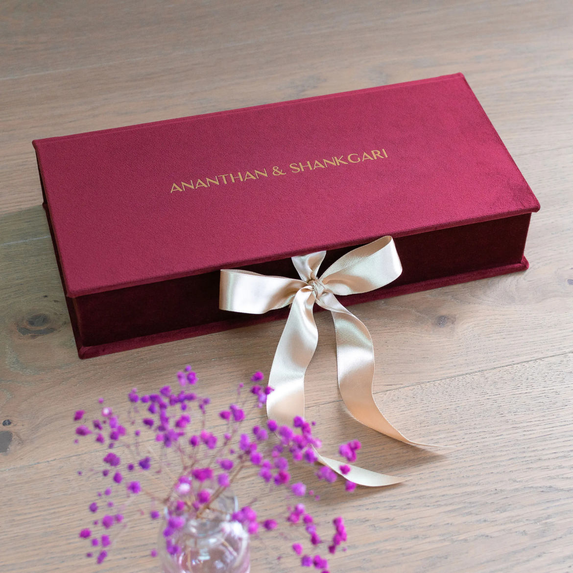 Picture of Velvet Keepsake Box Ribbon Closure