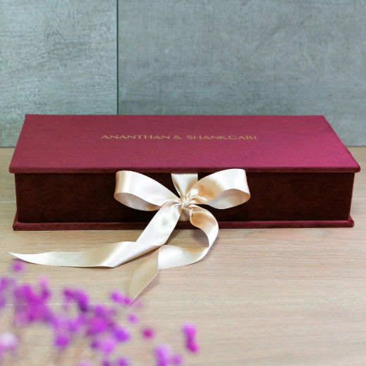 Picture of Velvet Keepsake Box Ribbon Closure