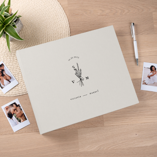 Picture of Linen Wedding Guest Book UV