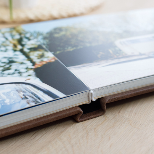 Picture of Leather Lay Flat Photo Book, Size S (6x8", 8x6", 8x8")