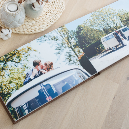 Picture of Leather Lay Flat Photo Album, Size M (8x10", 8x12", 10x8", 12x8", 10x10", 12x12")