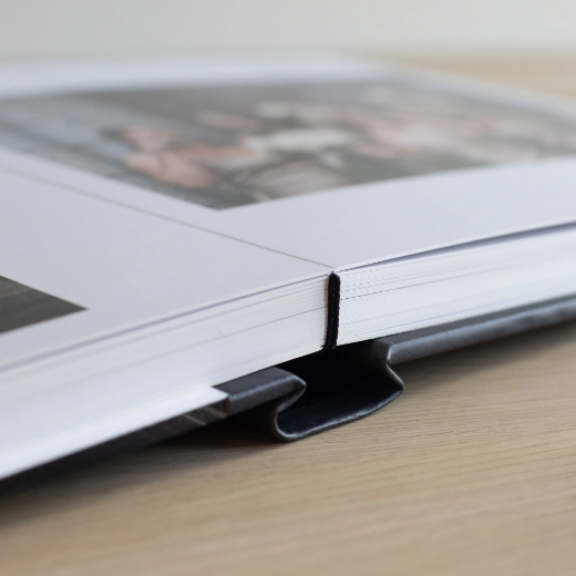 Picture of Leather Lay Flat Photo Album, Glass Cover, Size S (8x6", 8x8")