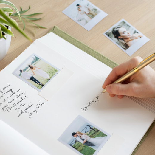 Picture of Linen Wedding Guest Book Vertical