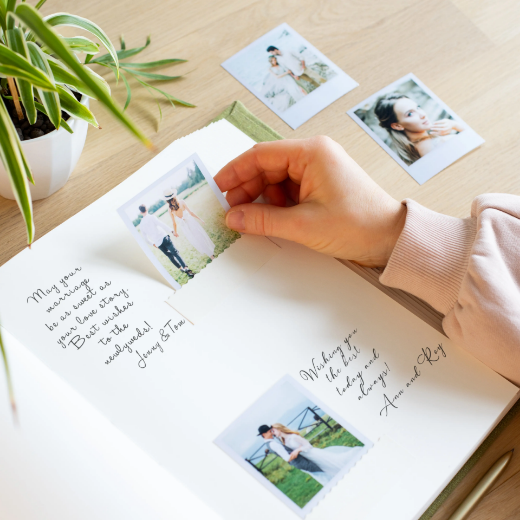 Picture of Linen Wedding Guest Book Vertical