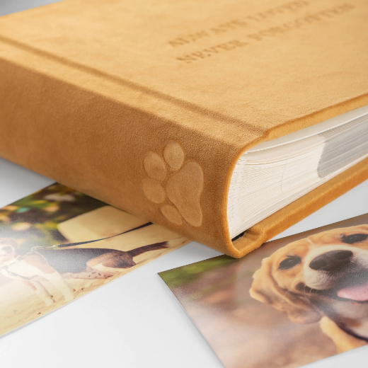 Picture of Velvet Slip In Photo Album for 200 4x6 Photos Embossed Dog Paw