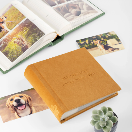 Picture of Velvet Slip In Photo Album for 200 5x7 Photos Embossed Dog Paw