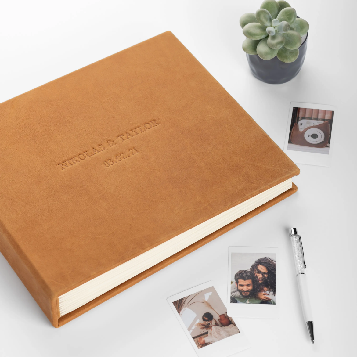 Picture of Leather Wedding Guest Book