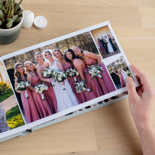 Picture of Fabric Lay Flat Photo Album, Embossed, Size S (6x8", 8x6", 8x8")