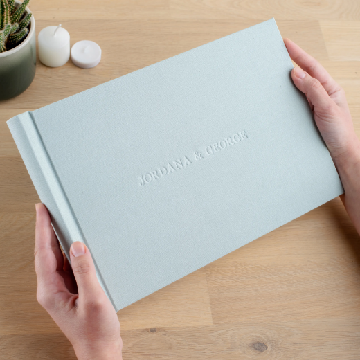 Picture of Fabric Lay Flat Photo Album, Embossed, Size L (15x10", 16x12", 18x12")