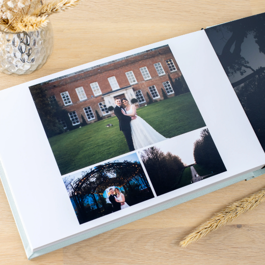 Picture of Fabric Lay Flat Photo Album, Embossed, Size L (15x10", 16x12", 18x12")