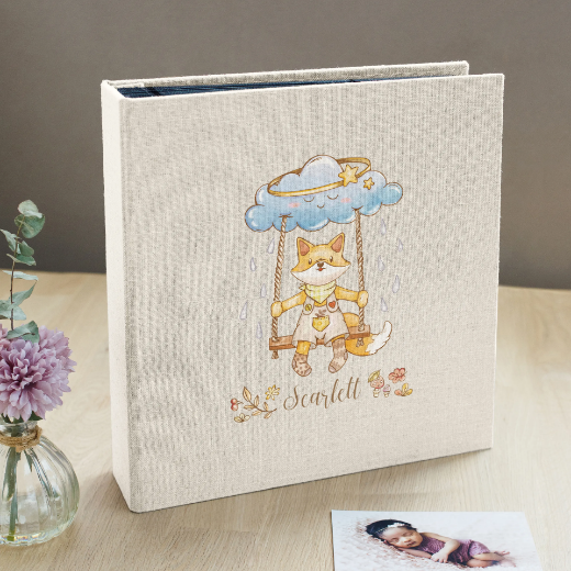 Picture of Linen Slip In Baby Photo Album for 100-1000 4x6 Photos