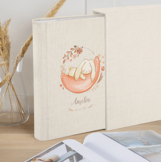 Picture of Linen Baby Slip In Photo Album for 300 4x6 Photos