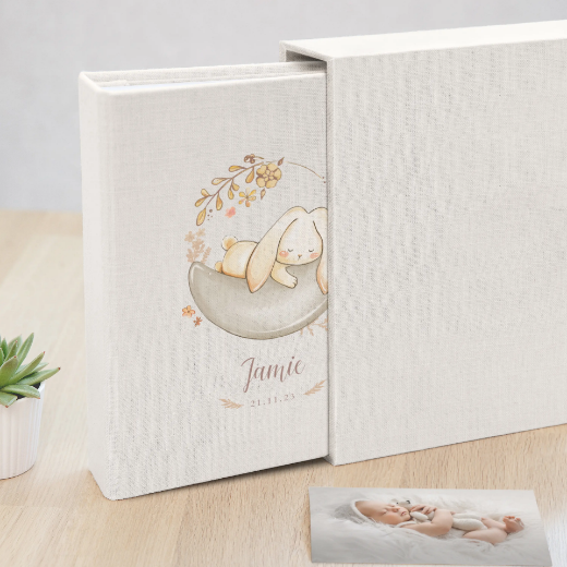 Picture of Linen Baby Slip In Photo Album for 40-400 5x7 Photos