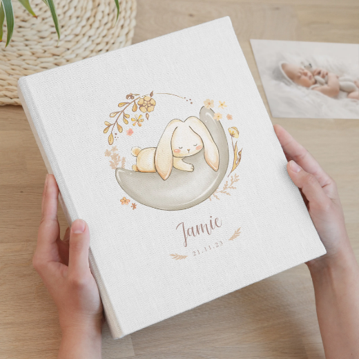 Picture of Linen Baby Slip In Photo Album for 40-400 5x7 Photos