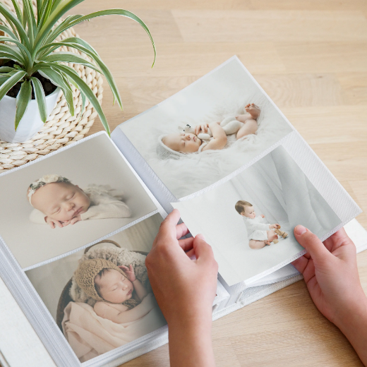 Picture of Linen Baby Slip In Photo Album for 40-400 5x7 Photos