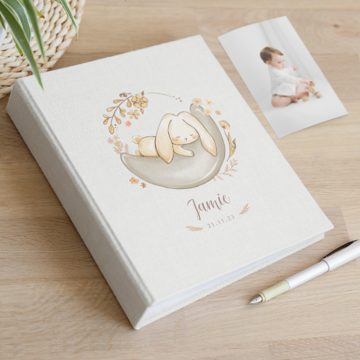 Picture of Linen Baby Slip In Photo Album for 40-400 4x6 Photos