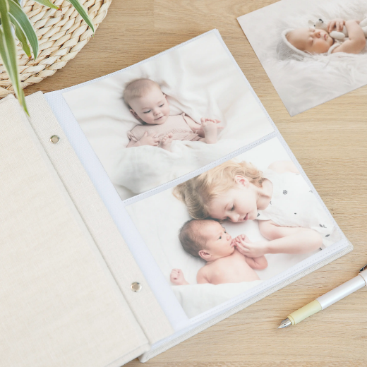 Picture of Linen Baby Slip In Photo Album for 40-400 4x6 Photos