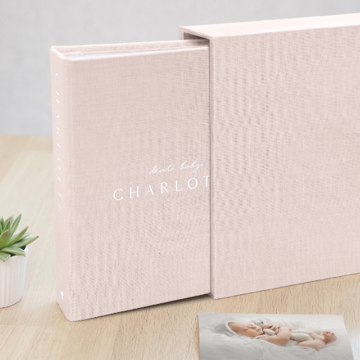 Picture of Linen Baby Slip In Photo Album for 40-400 4x6 Photos