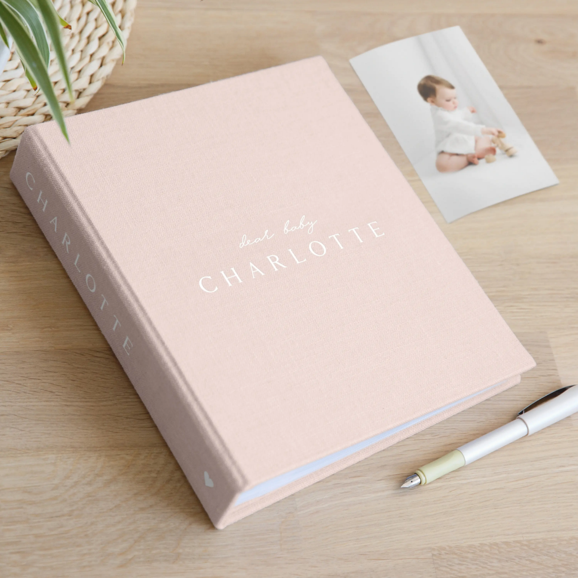 Picture of Linen Baby Slip In Photo Album for 40-400 4x6 Photos