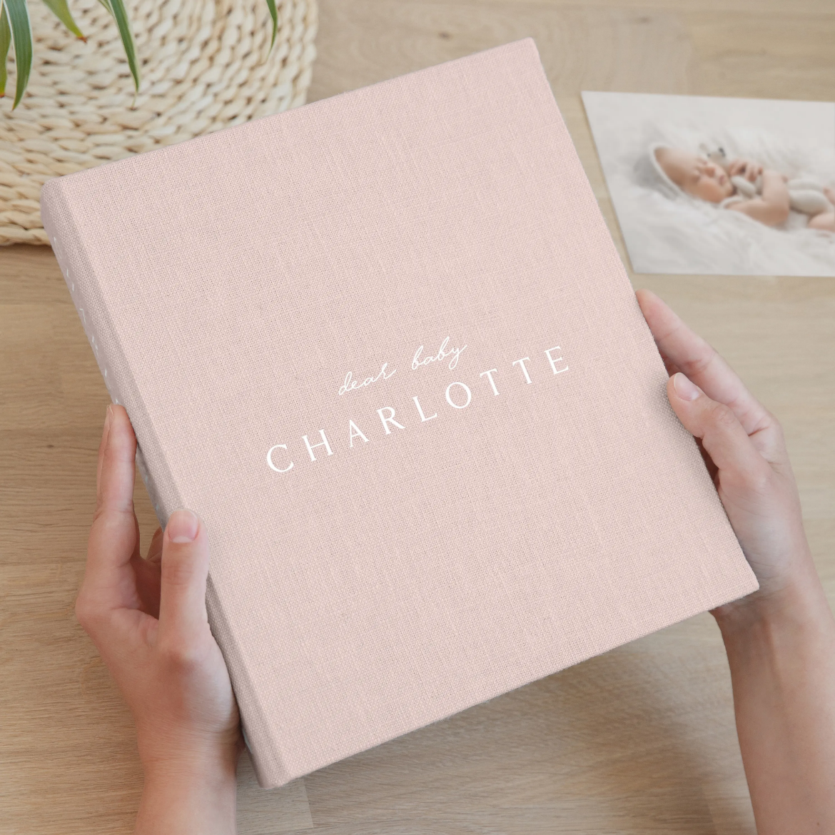 Picture of Linen Baby Slip In Photo Album for 40-400 5x7 Photos