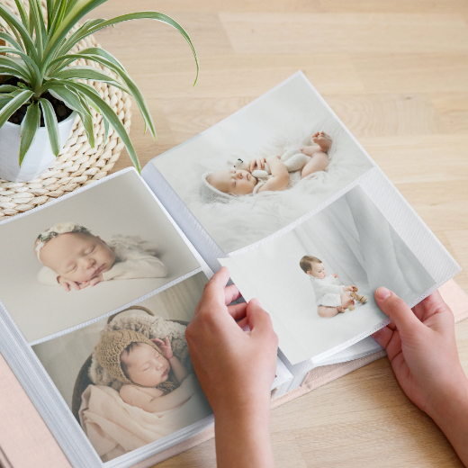 Picture of Linen Baby Slip In Photo Album for 40-400 5x7 Photos