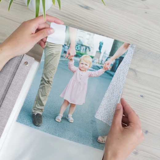 Picture of Linen Baby Slip In Photo Album for 8x10 Photos