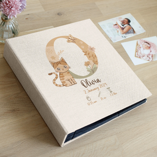 Picture of Linen Slip In Baby Photo Album for 100-1000 4x6 Photos