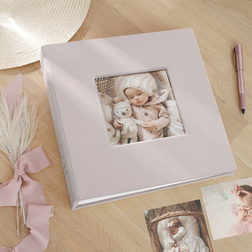 Picture of Velvet Slip In Baby Photo Album for 100-1000 4x6 Photos, Photo Window