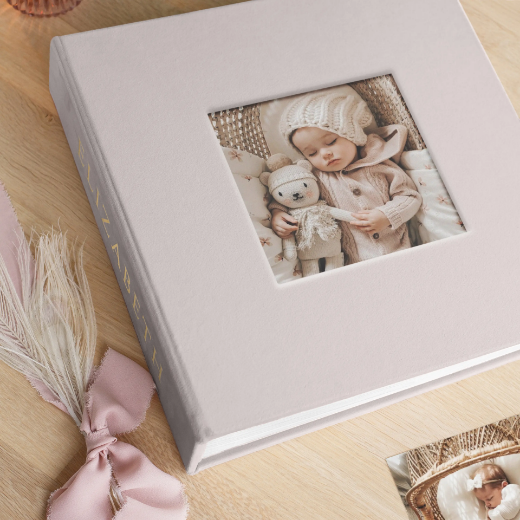 Picture of Velvet Slip In Baby Photo Album for 100-1000 4x6 Photos, Photo Window